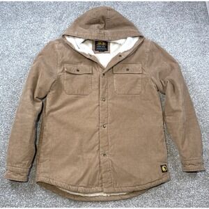 T&C Surf Designs Corduroy Sherpa Jacket Men's Small Tan Vintage Hawaii